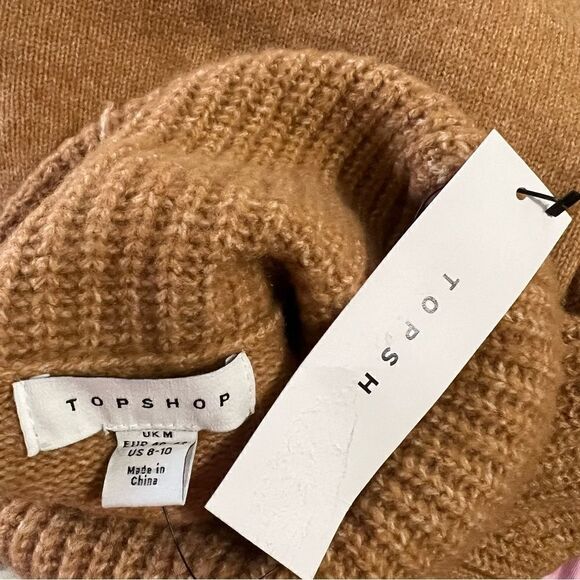 NWT TopShop Brown Snuggly Cowl Neck Cropped‎ Sweater - 8-10 - Picture 12 of 15